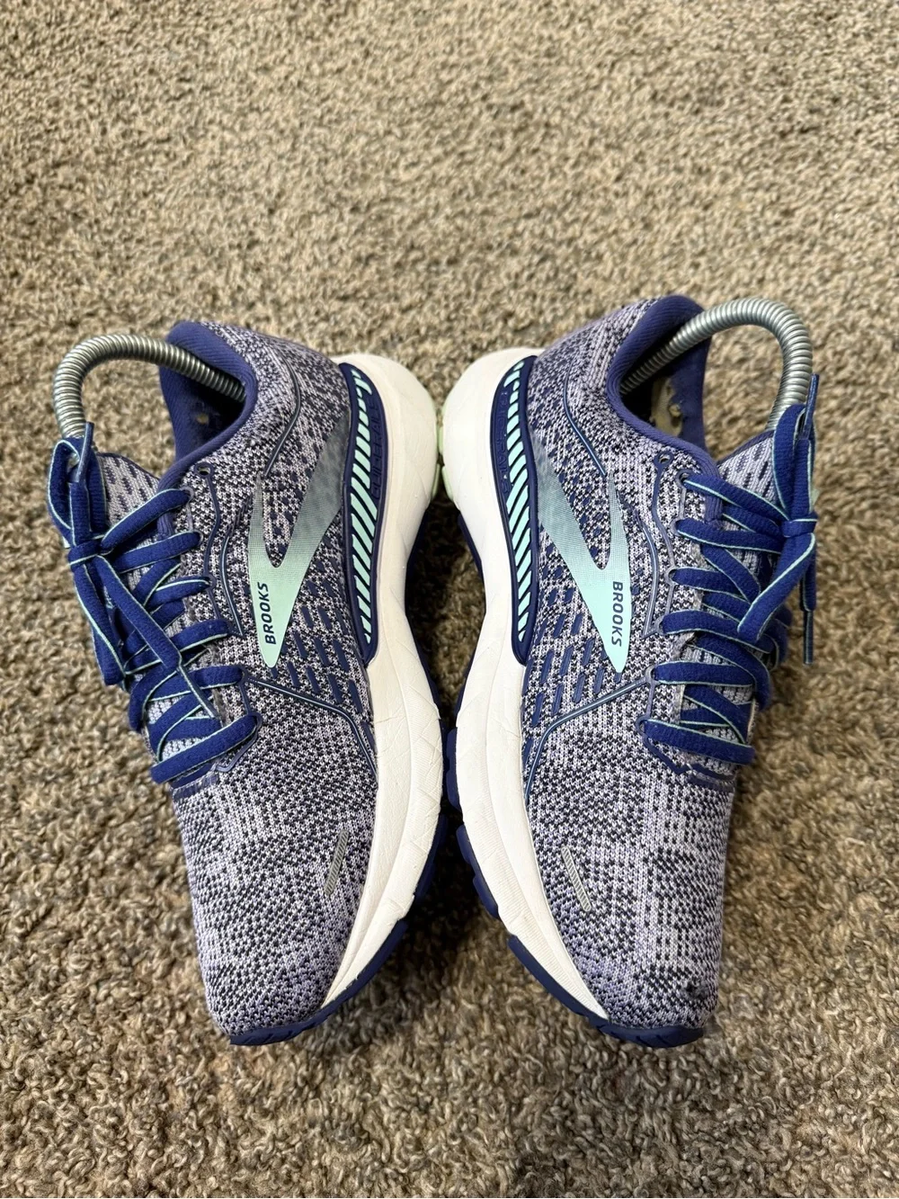 Brooks Women's Blue and Teal Knit Running Shoes - Picture 3 of 7